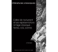 L'idee De Monument Et Ses Representations A L'âge Classique : Textes, Voix, Scenes