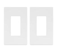 LIDER Lot de 2 caches d'interrupteur décoratif, finition mate, plaque murale sans vis, taille moyenne 12,4 x 7,9 cm, thermoplastique en polycarbonate incassable, certifié UL, LSWP-31M-W2P, blanc