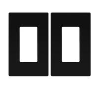 LIDER LSWP-31M-BK2P Lot de 2 caches d'interrupteur décoratif, finition mate, plaque murale sans vis, 12,4 x 7,9 cm, thermoplastique en polycarbonate incassable, certifié UL, noir