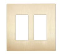 LIDER LSWP-32M-BGD Plaque murale décorative à finition brossée, plaque murale sans vis, 12,4 x 12,5 cm, thermoplastique en polycarbonate incassable, certifié UL, LSWP-32M-BGD, or brossé