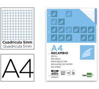 Liderpapel 49752 Feuillet Mobile A4 210x297mm 120f 80g 5x5mm sans Marge 4 Trous Bandes Blanc