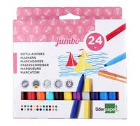 Liderpapel 52212 Feutre Coloriage Jumbo Pointe Nylon Diamètre 5mm Longueur Écriture 800m Boîte Carton 2 Lot de 4 Assorties