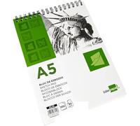 Liderpapel 77159 Bloc Spirale Esquisses Uni 90G/M2 A5 Papier Assorties