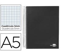 Liderpapel 925320 Cahier Spirale Série Papier Coat A5 Papier Noir