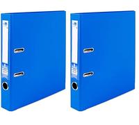 Liderpapel 932059 Documenta Classeur Levier Carton Rembordé PVC 1,9 mm Dos 52 mm Rado Métallique Bleu (Lot de 2)