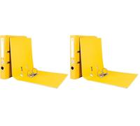 Liderpapel 932062 Documenta Classeur Levier Carton Rembordé PVC 1,9 mm Dos 52 mm Rado Métallique Jaune (Lot de 2)