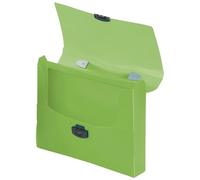 Liderpapel 932862 Pochette Polypropylène Porte-documents A4 1000 Microns Poignée Fermoir Translucide Vert