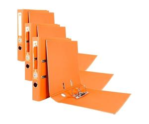 Liderpapel 972785 Documenta Classeur Levier Carton Rembordé PVC 1,9 mm Dos 52 mm Rado Métallique Orange (Lot de 3)