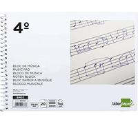 Liderpapel Bloc de musique Pentagramme 3 mm 4 20 feuilles 100 G/M2 (BM03)
