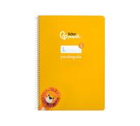Liderpapel Cahier à spirale A4 avec couverture souple 80 h 75 g, tableau ligné 5 mm, couleur jaune.