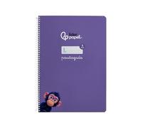 Liderpapel Cahier à spirale A4 avec couverture souple 80 h 75 g, tableau ligné 5 mm, couleur lilas.