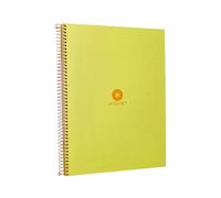 Liderpapel Cahier à spirale A4 Micro Antartik Couverture doublée 80H 90 g Rayé Points 1 bande 4 trous Jaune