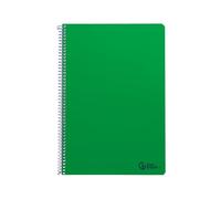 Liderpapel Cahier à spirale A4 Smart couverture souple 80 h 75 g tableau 4 mm avec marge de couleur verte