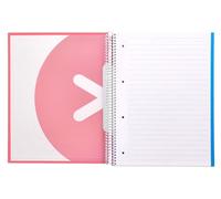 Liderpapel Cahier à spirale A4MICRO ANTARTIK couverture doublée 120H 100 g horizontal 5 bandes 4 perforateurs couleur corail