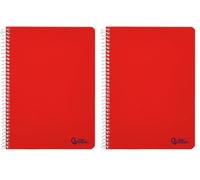 Liderpapel Cahier à spirale A5 148 x 210 mm smart couverture souple 80h 75 g carreaux 5 mm avec marge couleurs assorties unité (Lot de 2)