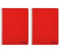 Liderpapel Cahier à spirale DIN A5 Smart couverture souple 80 h 75 g horizontal 8 mm avec marge (Lot de 2)