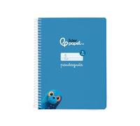 Liderpapel Cahier à spirales DI N A5 avec couverture souple 40 h 75 g carré 5 mm couleur bleu
