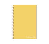 Liderpapel Cahier spirale A4 micro jolly couverture doublée 140 h 75 g cadre 5 mm 5 bandes 4 perceuses couleur jaune