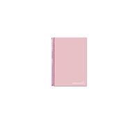 Liderpapel Cahier spirale A4 micro jolly couverture doublée 140 h 75 g cadre 5 mm 5 bandes 4 perceuses couleur rose