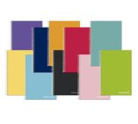 Liderpapel Cahier spirale A4 micro jolly couverture doublée 140 h 75 g tableau 4 mm 5 bandes 4 perceuses couleurs assorties