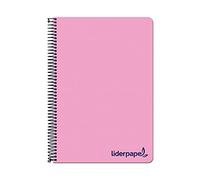 Liderpapel Cahier Spirale A4 Micro Wonder 240 Pages 90g 5x5mm 4 Trous 5 Bandes Rose