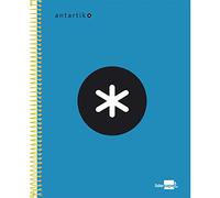 Liderpapel Cahier Spirale Série Antartik A5 148X210Mm 120F 100G/M² Quadrillage 5Mm 6 Trous Coil-Lock Bleu