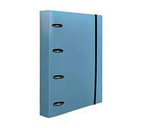 Liderpapel Classeur A4 avec recharge 5 mm 100 feuilles 80g polypropylène 4 anneaux mixtes 25 mm Bleu