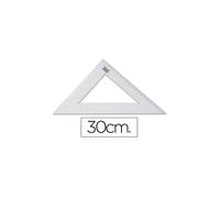 Liderpapel Équerre 45 Degrés Biseautée Hypoténuse 30cm Graduée Millimètres Transparente