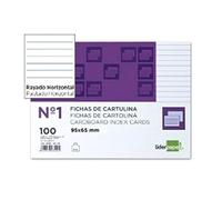 Liderpapel Fiche lignée n°1 65 x 95 mm Paquet de 100 180 g/m²