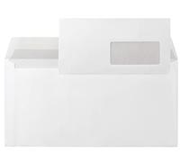 liderpapel sb06 - Pack de 500 enveloppes avec fenêtre droite, 110 x 220 mm, Blanc