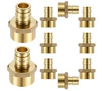 Lidertik - Lot de 10 raccords PEX A femelle 1/2" - Adaptateur NPT femelle 1/2" PEX F1960 vers 1/2" NPT femelle en laiton sans plomb