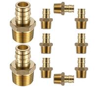 Lidertik - Lot de 10 raccords PEX A mâle 1/2" - Adaptateur NPT mâle 1/2" PEX F1960 vers 1/2" NPT mâle en laiton sans plomb