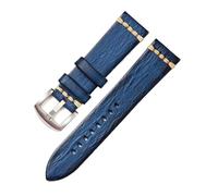 lidianhuan 18 20 22 24mm Bracelet Montre Cuir Véritable Style Rétro, Teinture Manuelle, Vert Rouge Marron, Sangle Universelle Avec Boucle(Blue-s,18mm)