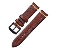 lidianhuan 18 20 22 24mm Bracelet Montre Cuir Véritable Style Rétro, Teinture Manuelle, Vert Rouge Marron, Sangle Universelle Avec Boucle(Dark brown-b,20mm)
