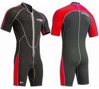 Cressi Lido Man - Combinaison Neoprene Shorty Homme - Natation Snorkeling et Plongee - Noir/Rouge - 3XL