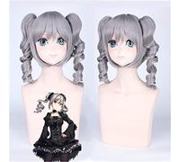 L'idole maître cendrillon filles Kanzaki Ranko Cosplay perruque gris bouclés cheveux synthétiques avec puce queues de cheval Anime Costume perruques