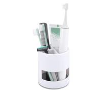 LIDOUK Porte-brosse à dents, blanc ventilé et résistant à la moisissure, petit pot de brosse à dents robuste pour un rangement facile de la salle de bain