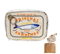 Lidsch Trousse de maquillage | Organisateur d'articles de toilette de voyage avec sardines en conserve | Petite trousse de maquillage en cuir PU | Design amusant de sardines dans des canettes, sac de
