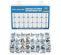 LIDUOLE 24Valeurs Kit de Graisseur a Visser SAE Métrique Embout Graisseur | M6 M8 M10 M12 1/4" 1/8" 5/16" 3/8", Droits et Angle 45° 90°, 120 Pièces Raccords de Graisseurs, pour Équipement Mécanique