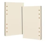 Lidwot Lot de 2 recharges de papier vierge à 6 trous - Format A6 - Beige - Pages pour classeur standard à 6 anneaux A6, journaux, planificateurs - Idéal pour le bureau, les études, les recettes, les