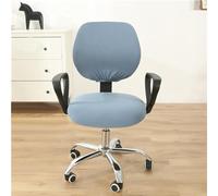 Lidzopas Housse de siège de bureau extensible, housse de chaise de bureau séparée, housse de dossier pour chaise rotative universelle, gris bleu One