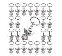 Lidzopas Lot de 30 porte-clés en forme d'ange gardien pour fête prénatale - Pour bricolage, mariage, bijoux, colliers, travaux manuels