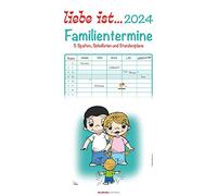 liebe ist... Calendrier familial 2024 - Calendrier familial - Calendrier pour enfants - Calendrier familial - 22 x 45 cm