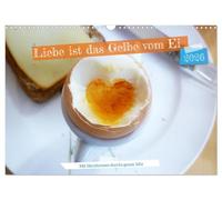 Liebe ist das gelbe vom Ei (Wandkalender 2026 DIN A3 quer), CALVENDO Monatskalender: Herzformen