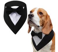 LiebeDD Noeud Papillon pour Chien et Chat - Bandana Noel, Smoking, Accessoire Foulard Snood Réglable, Cravate de Fête Mariage Anniversaire (Noir M)