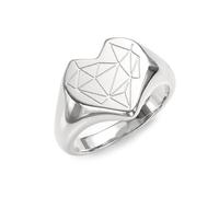 LIEBESKIND BERLIN Bague pour femme - Bague en acier inoxydable avec motif cœur brisé - Argent - Taille 54 - Bijou élégant pour toutes les occasions et le cadeau parfait