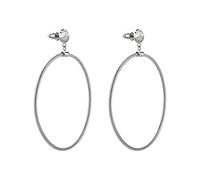LIEBESKIND BERLIN Boucles d'oreilles créoles en acier inoxydable pour femme, 60, Acier inoxydable, Pas de gemme