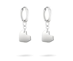 LIEBESKIND BERLIN Boucles d'oreilles en forme de cœur - Boucles d'oreilles et créoles en acier inoxydable au design populaire Liebeskind Broken-Heart - Bijou pour femme disponible en différentes