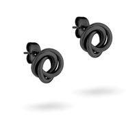 Liebeskind Berlin Boucles d'oreilles LJ-1556-E-12 IP Noir, 1,2 cm, Acier inoxydable, Pas de gemme