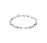 LIEBESKIND BERLIN Bracelet élégant en acier inoxydable poli Argenté Chaîne à maillons réglable jusqu'à 21 cm Imperméable et doux pour la peau